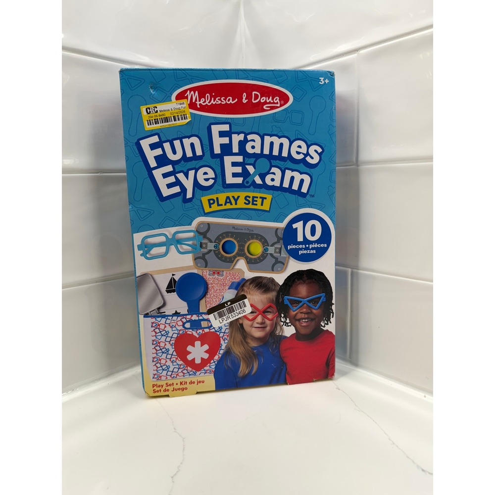 Melissa & Doug Fun Frames Eye Exam Play Set 10 Piece Kids Pretend Doctor Kit